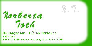 norberta toth business card